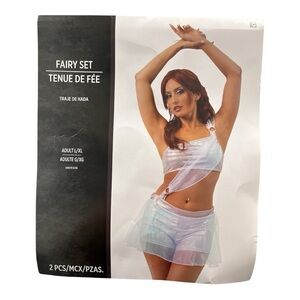 Iridescent Fairy Set Womens Costume Top & Skort Sexy Halloween Cosplay Size L/XL